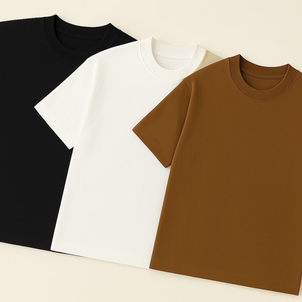 Claire 310GSM Medium-Weight Double-Yarn Blank Tshirt (Premium Quality) - Black-4