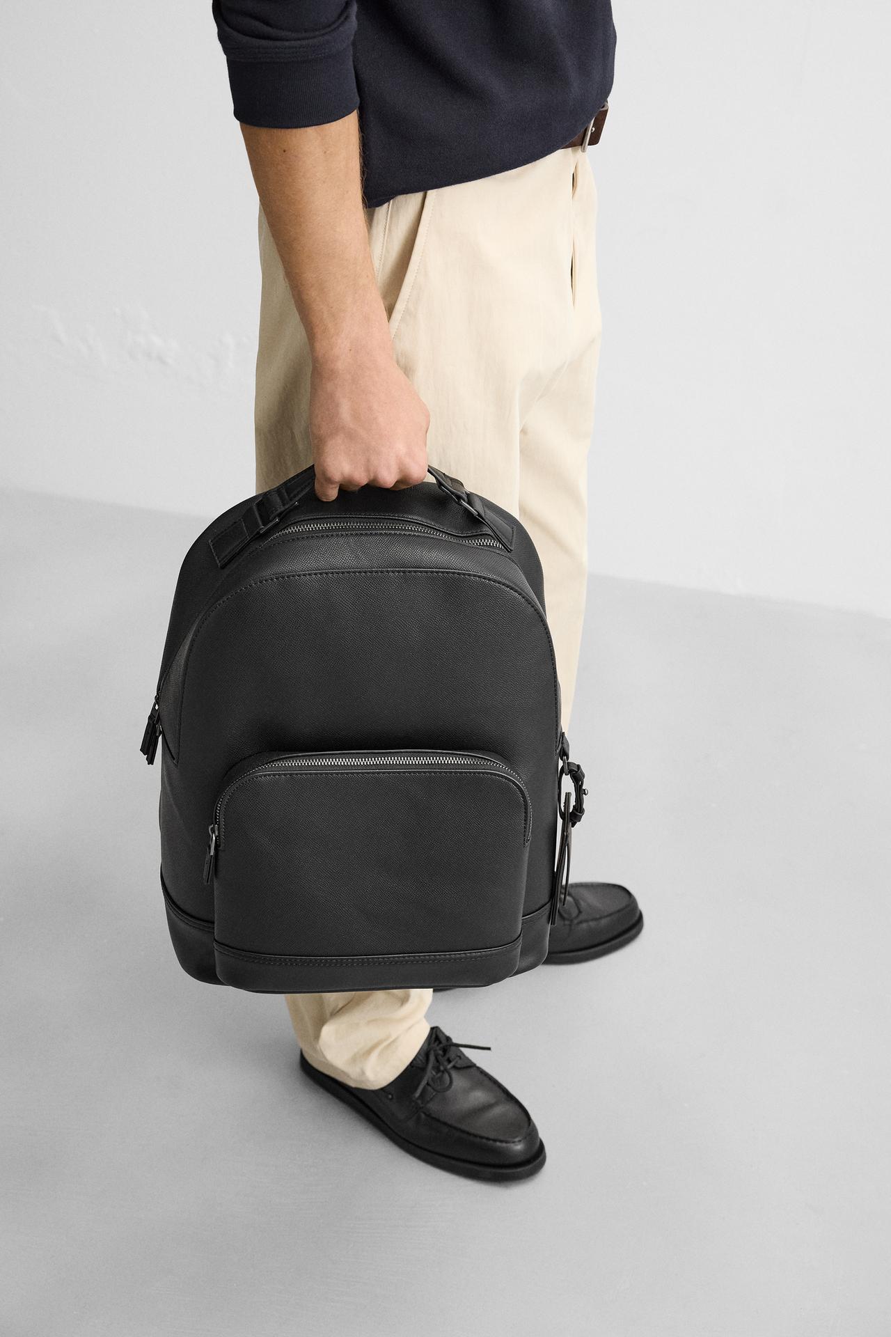 Alison Embossed Backpack - Black