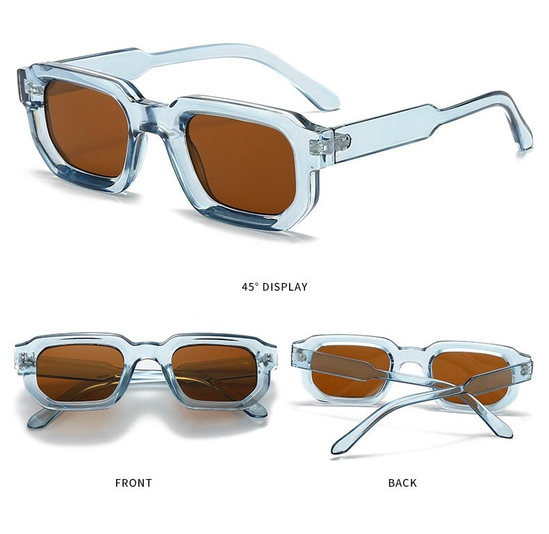 Adonis Unisex Glasses - Transparent Blue/Tea