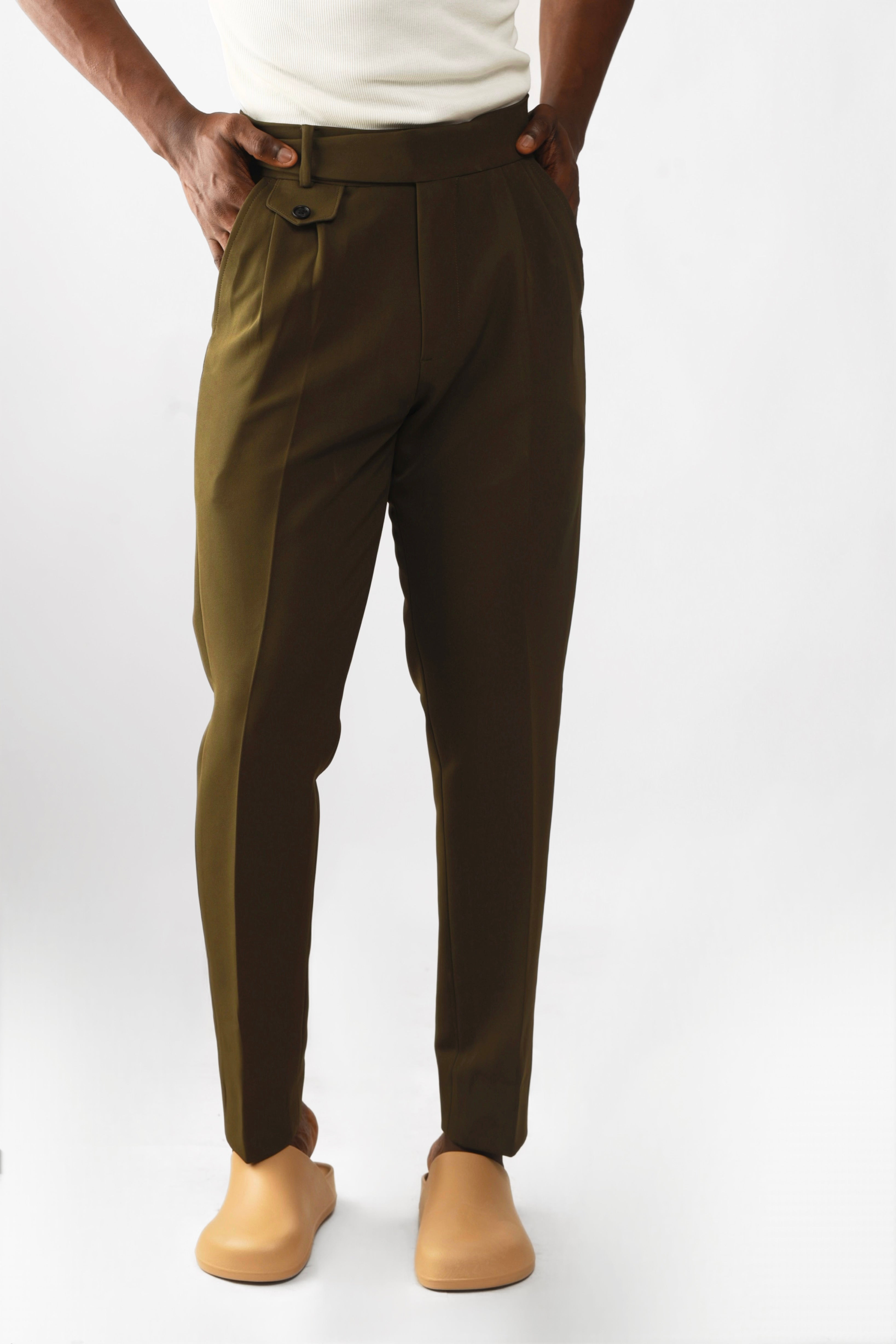 Cairo Oxford Workwear Regular Fit Trouser - Army Green-4