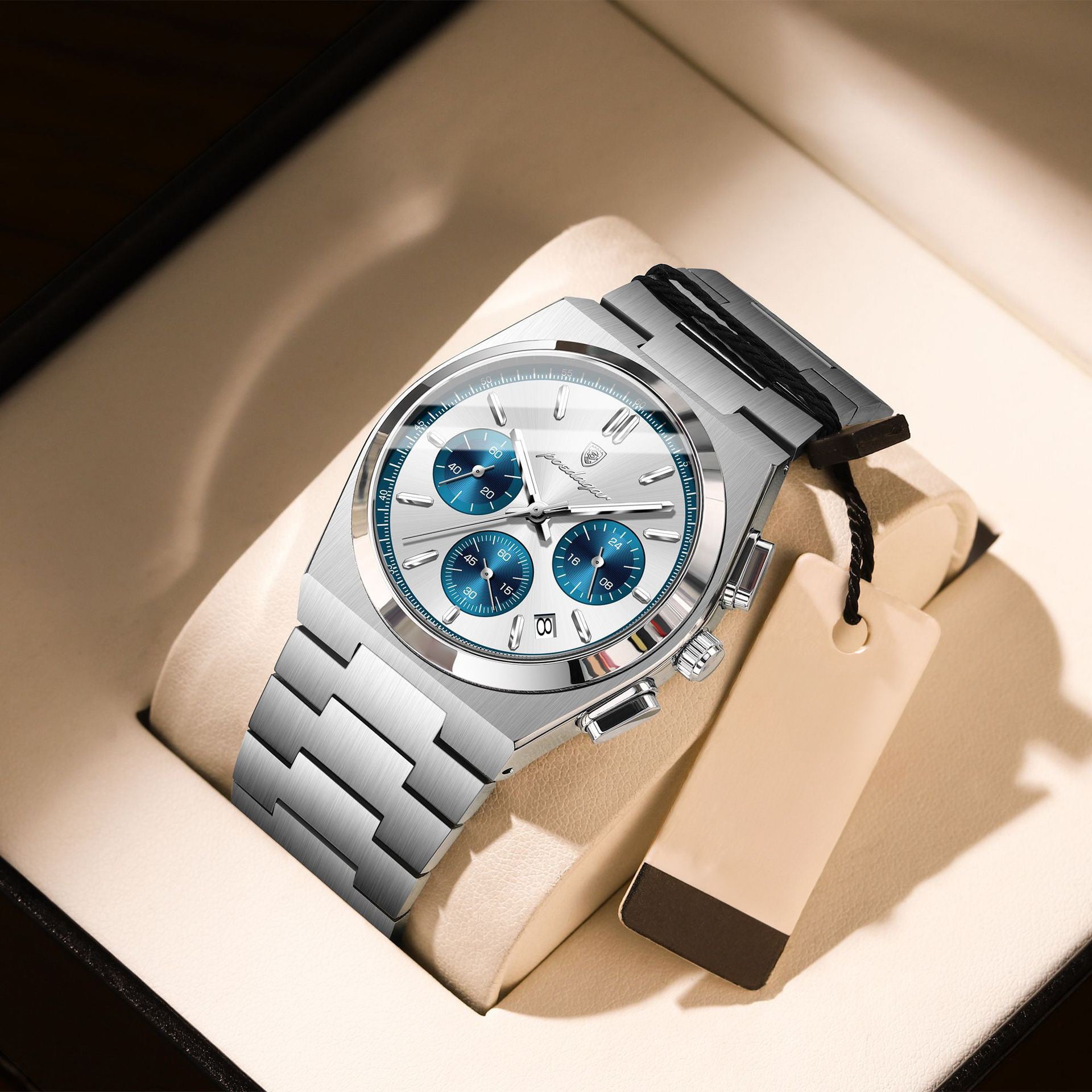 Anthony 2.0 Chronograph Stainless Wristwatch - Silver/Blue/White