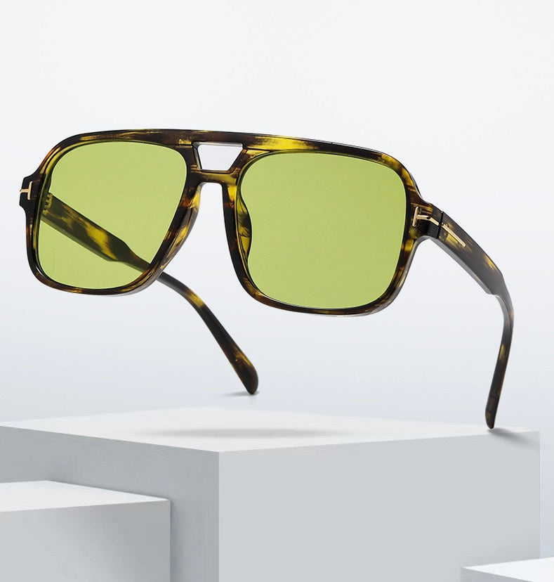 Amari Unisex Glasses - Brown Hawksbill/Yellow