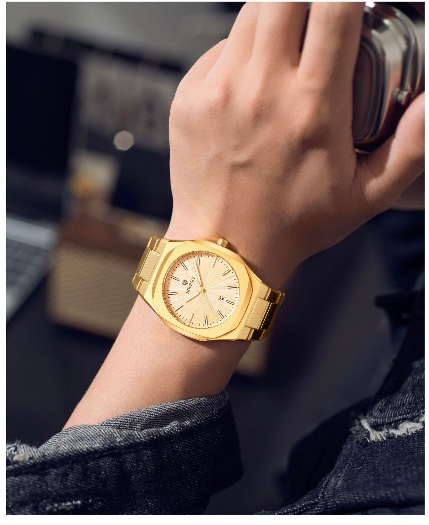 Adonis Stainless Wristwatch - Gold