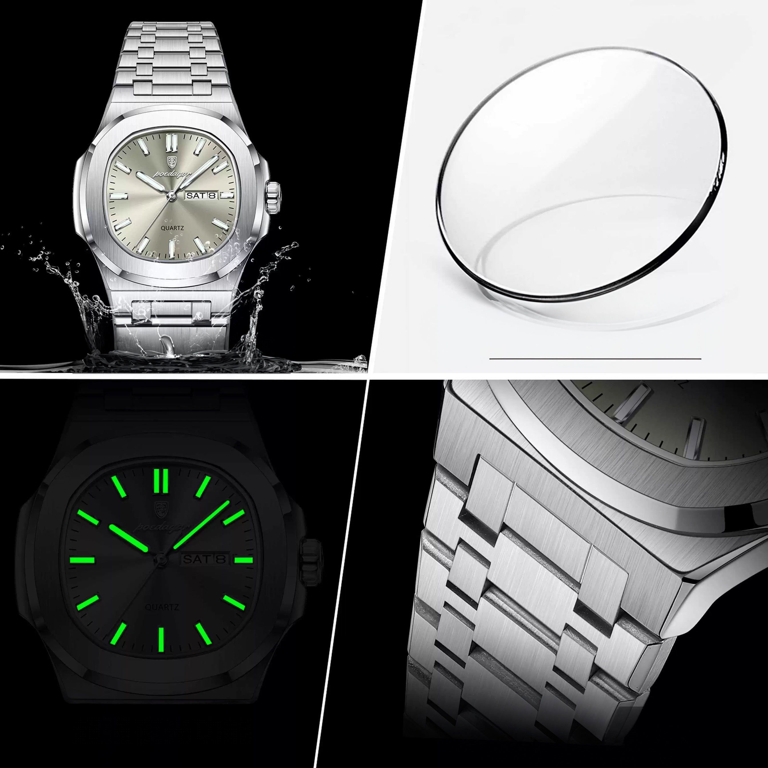 Amari Stainless Wristwatch - Silver/Blue