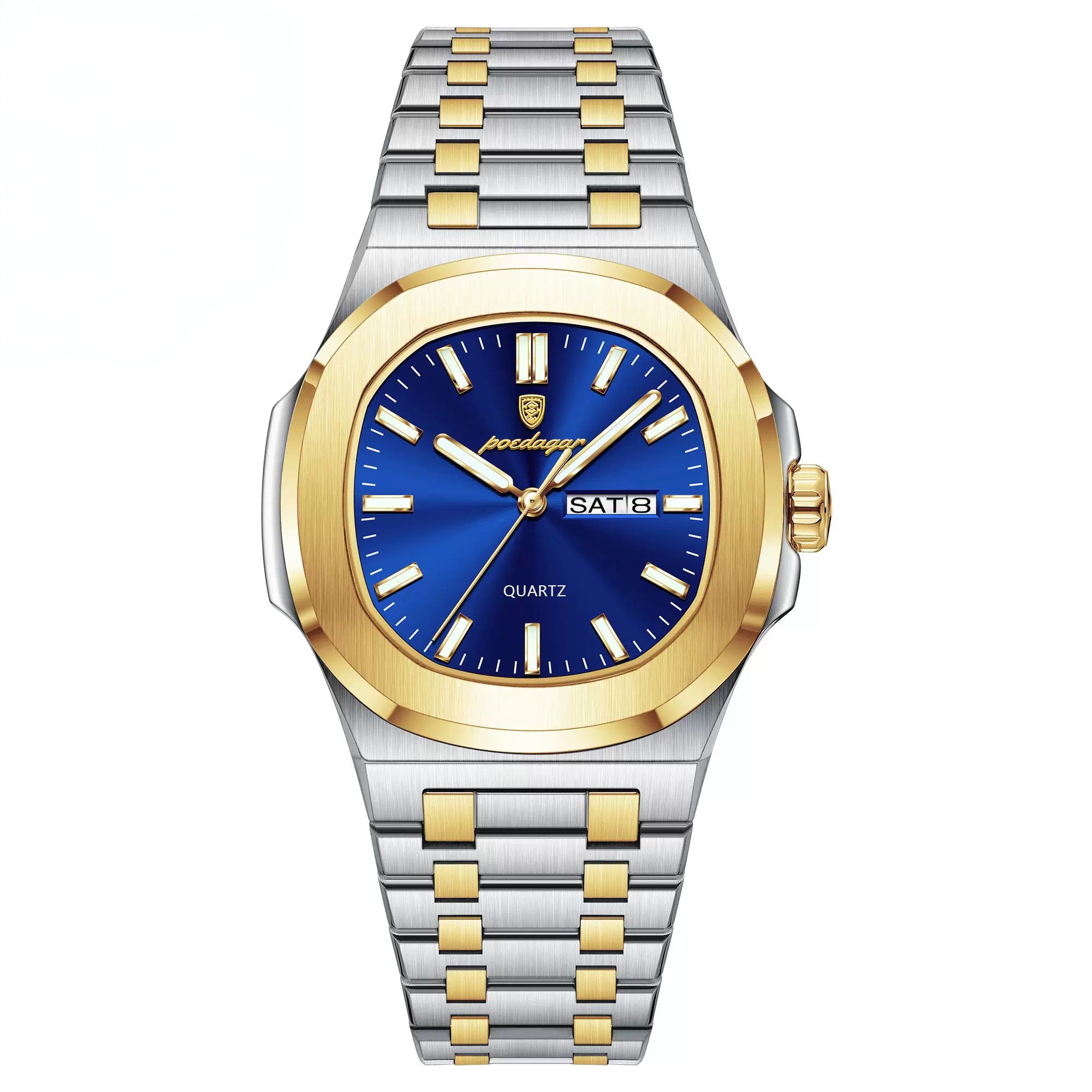 Amari Stainless Wristwatch - Silver/Gold/Blue