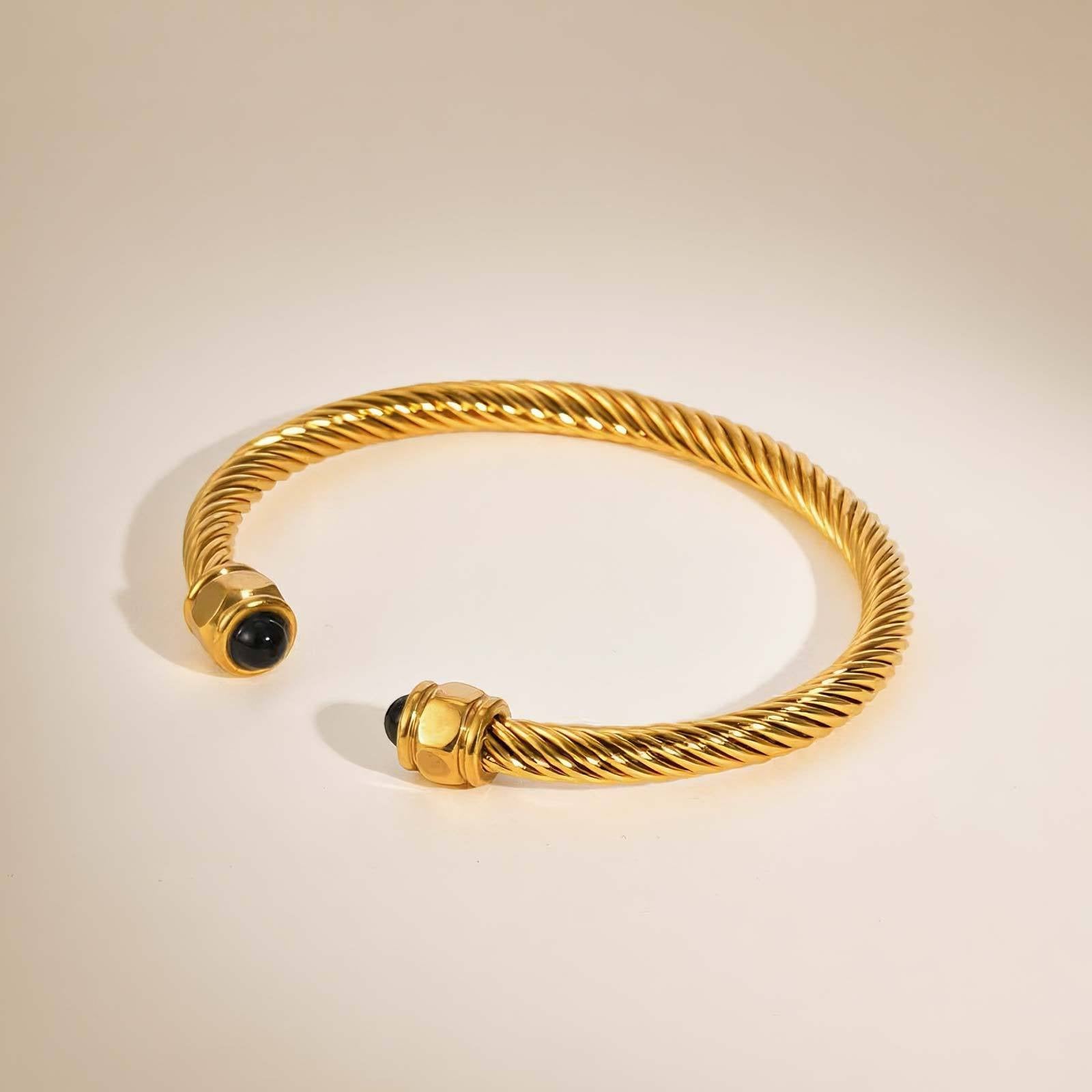 Calla 18K Titanium Stainless Steel Bracelet - Black Orb