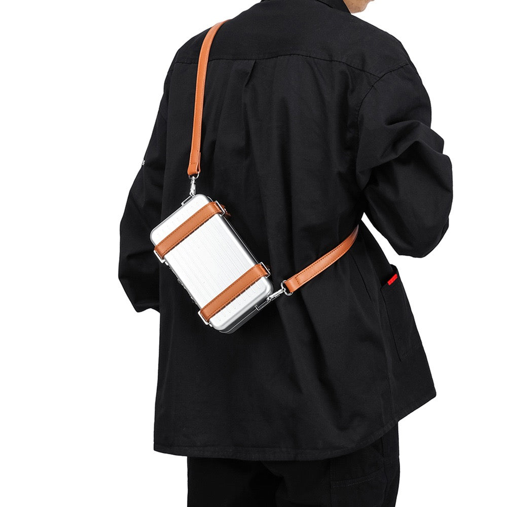 Alexa Crossbody Bag - Silver/Brown