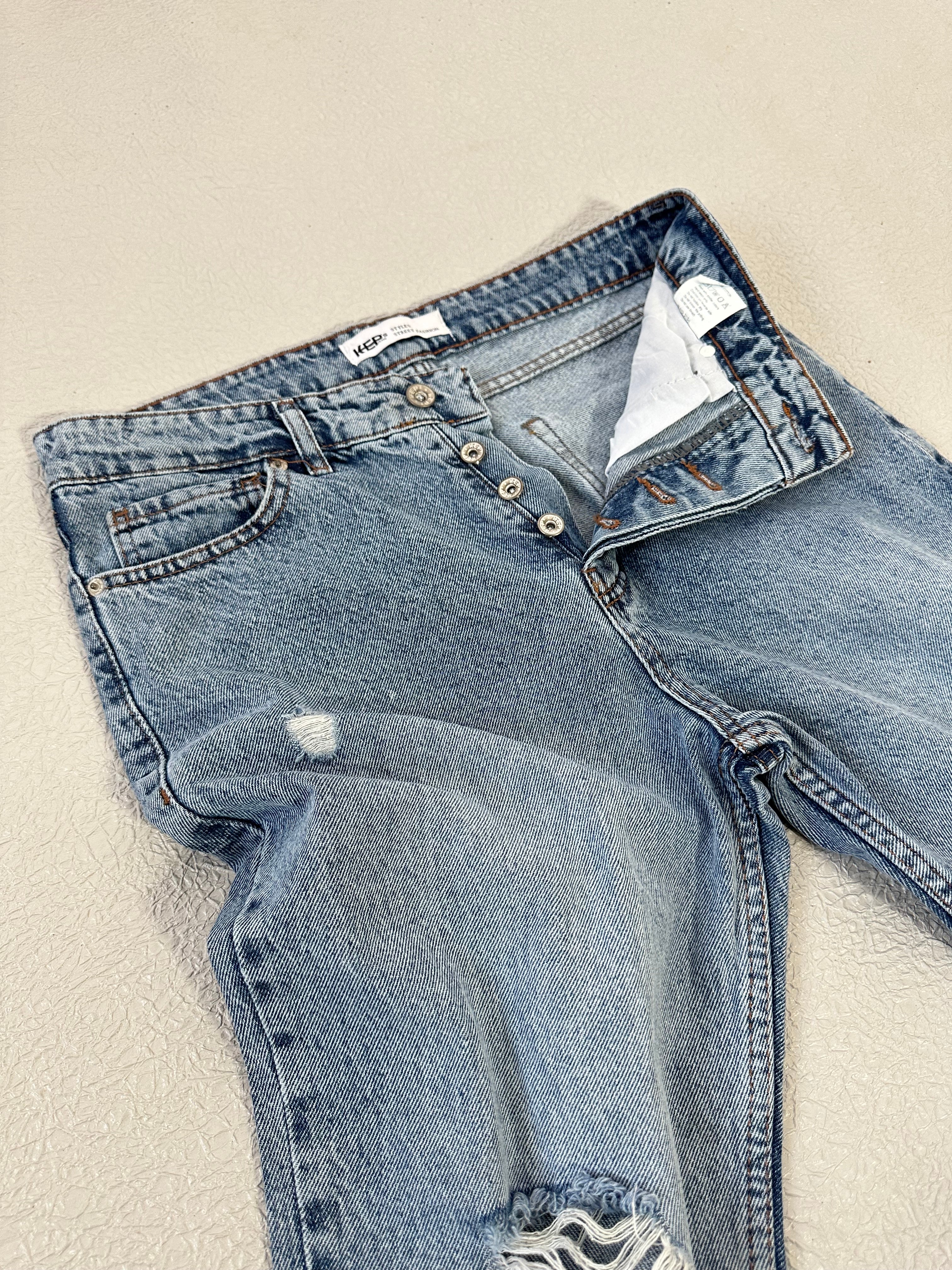 Callen Distressed Ripped Raw Hem Cropfit Boyfriend Jeans-7