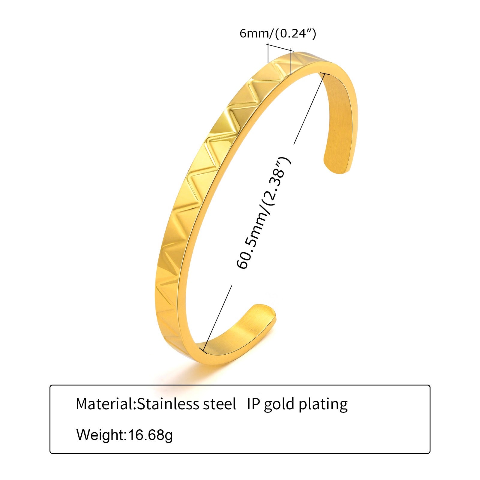 Cairo Wave Titanium Steel Bracelet - Gold-4