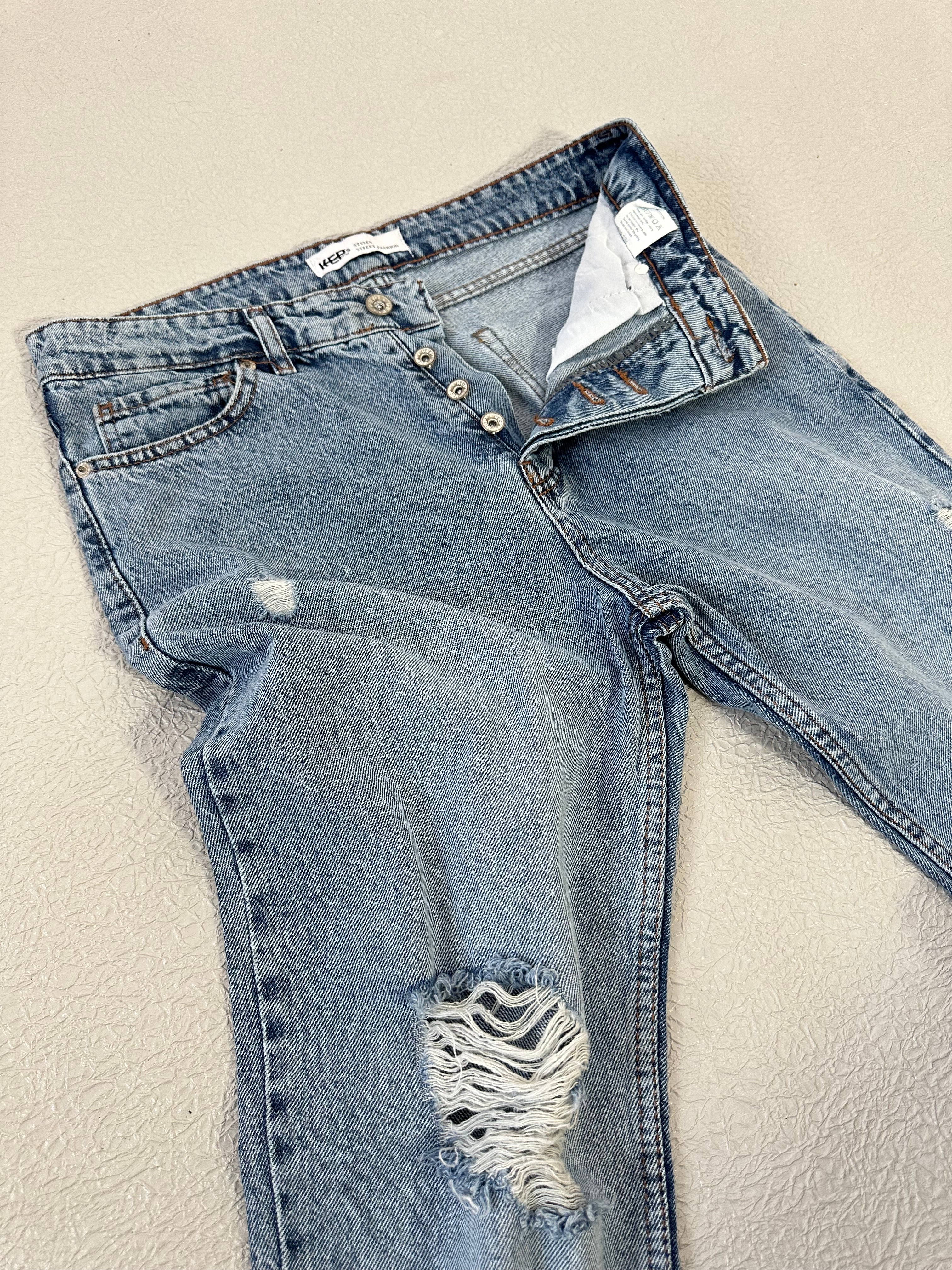 Callen Distressed Ripped Raw Hem Cropfit Boyfriend Jeans-6