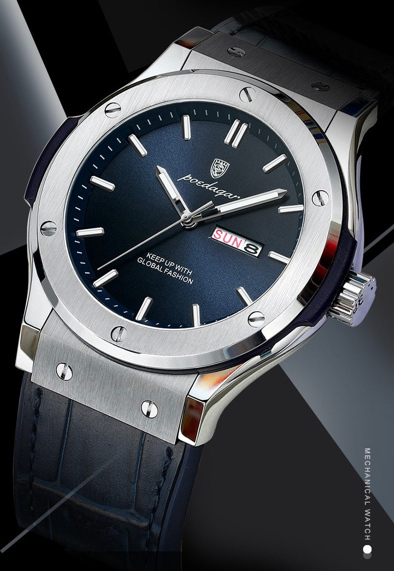 Arthur Silicone Strap Wristwatch - Silver/Blue