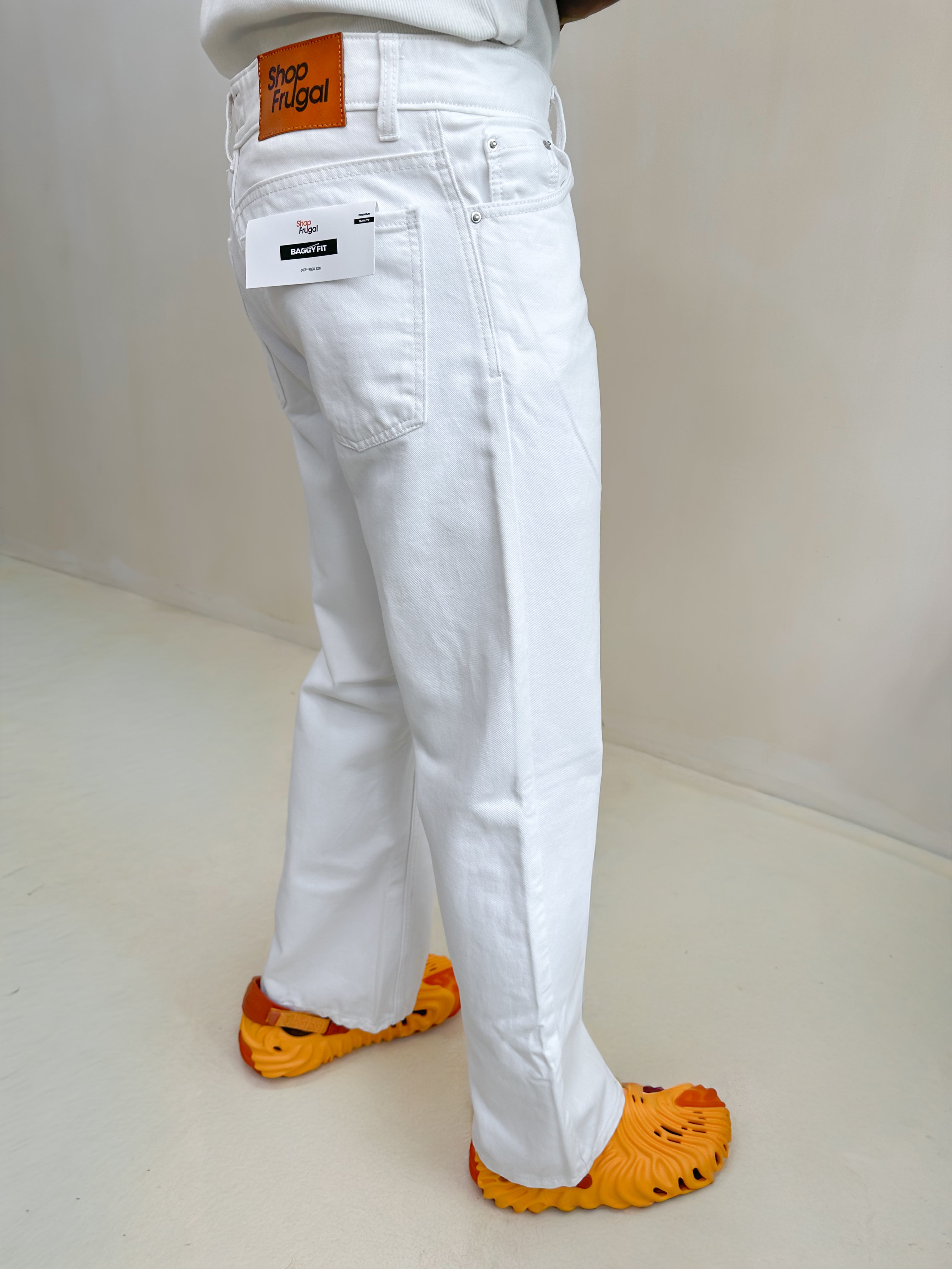 Callen Relaxed Wide Leg Jeans - White-5