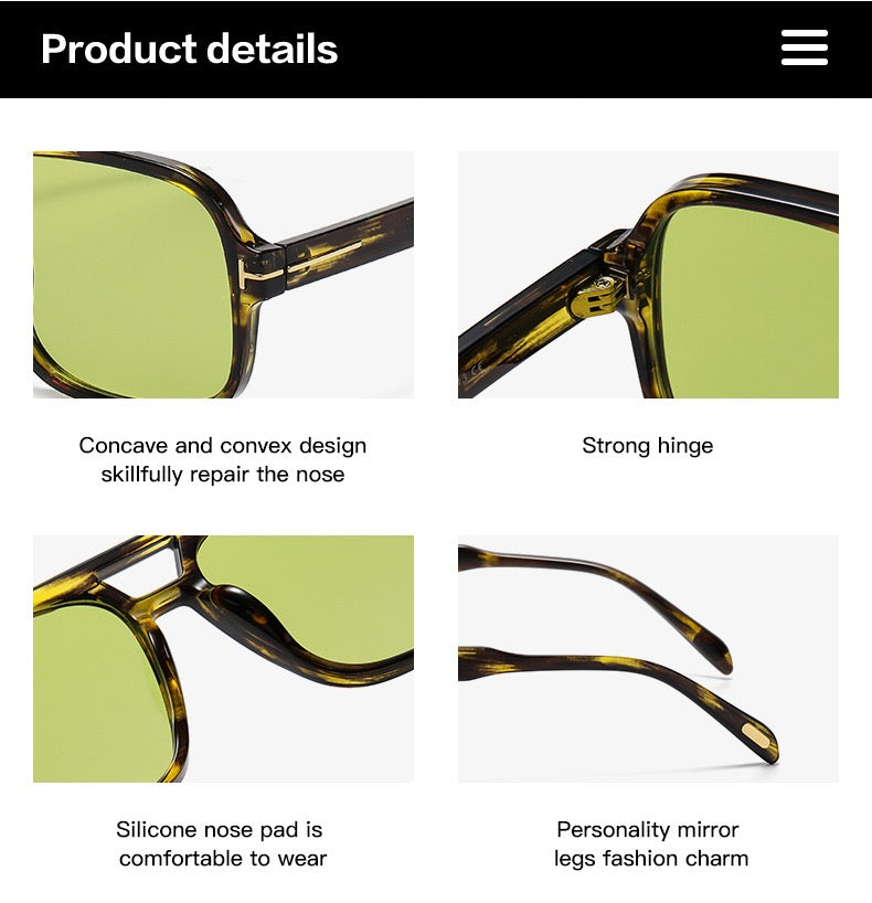 Amari Unisex Glasses - Black/Golden Yellow
