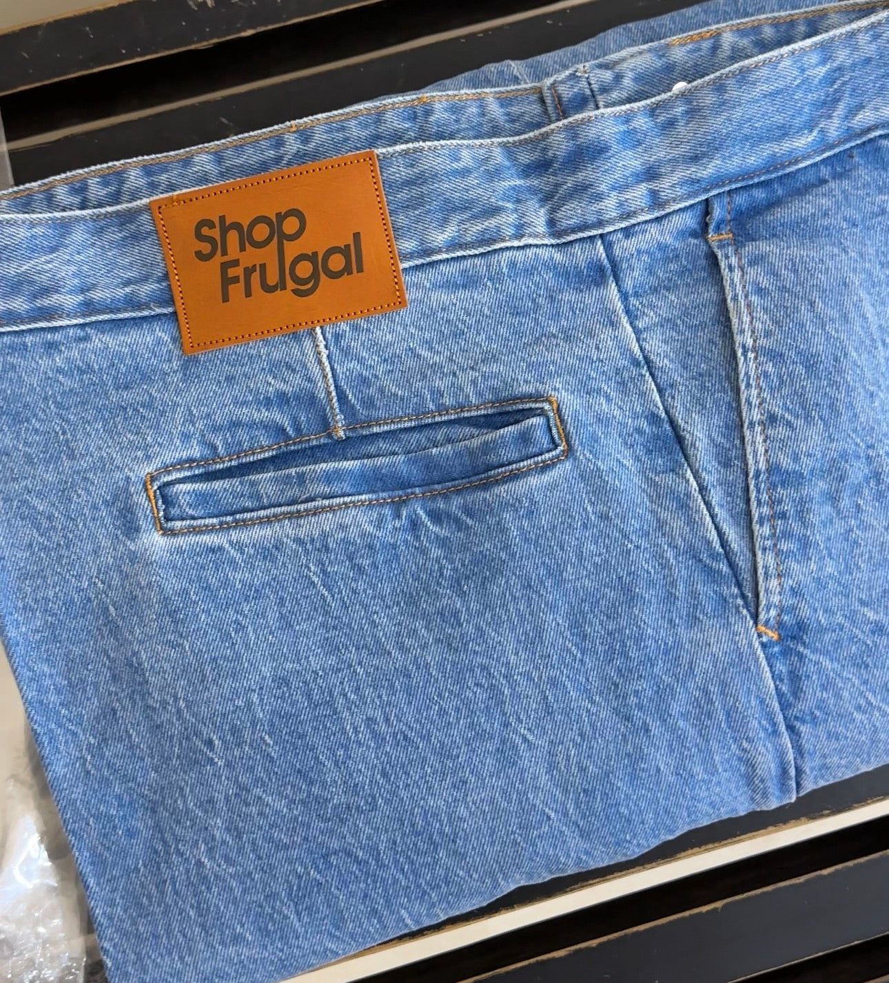 Cairo Oxford Preppy Baggy Denim Trouser - Sky Blue