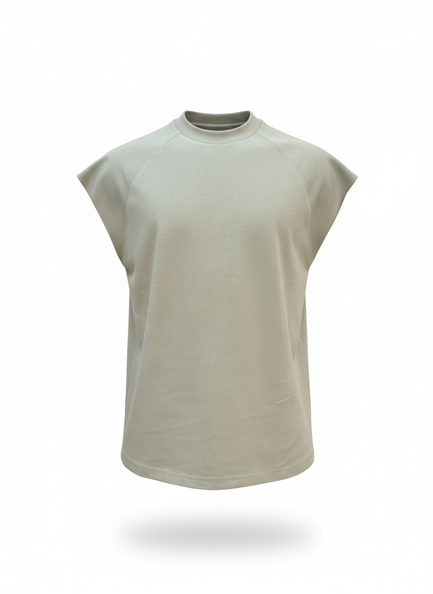 Callie 2.0 310GSM Raglan Raw-Hem Tank Top (Premium Quality) - Matcha Grey