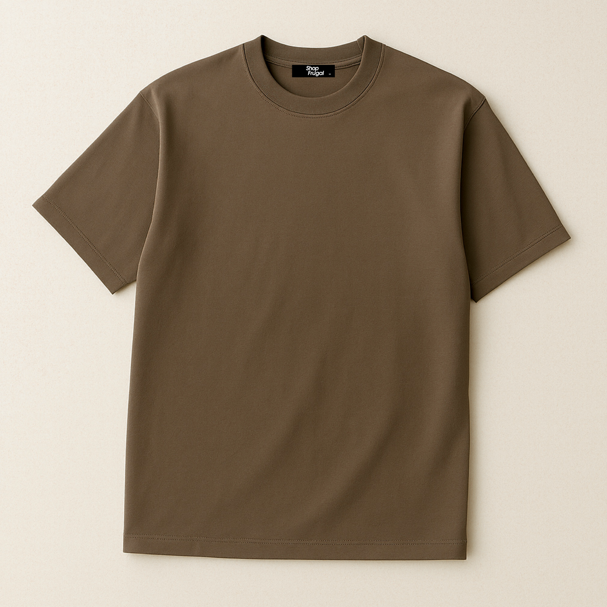 Claire 310GSM Medium-Weight Double-Yarn Blank Tshirt (Premium Quality) - Burnt Mocha Grey