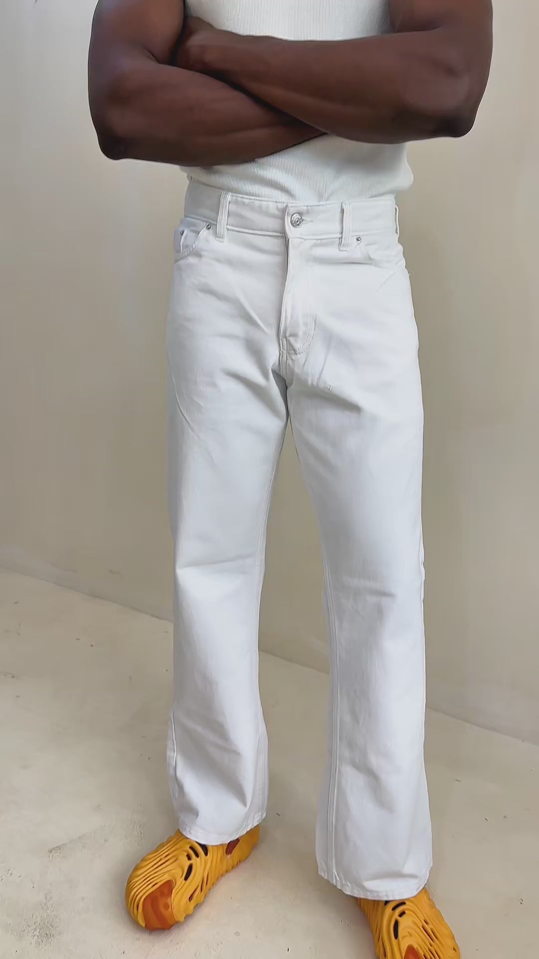 Callen Relaxed Wide Leg Jeans - White-4