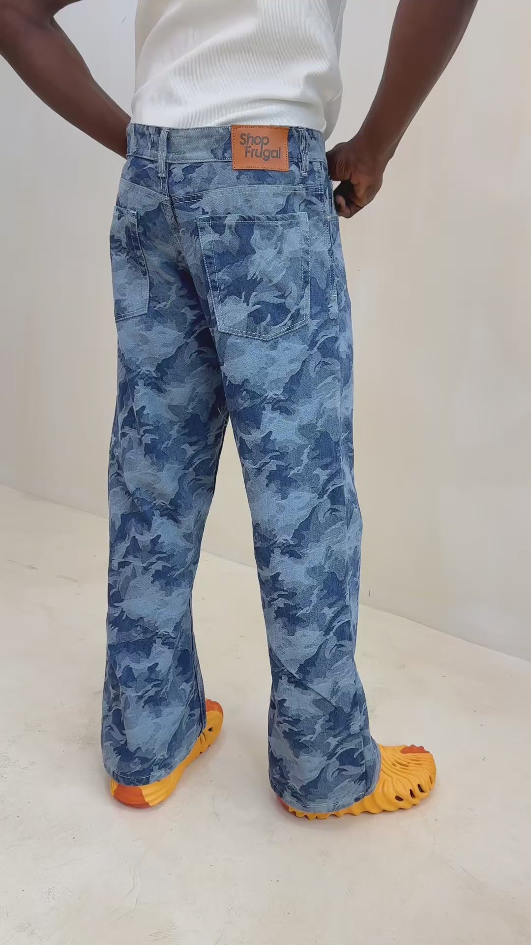 Casper Jacquard Relaxed Baggy Flared Jeans-4